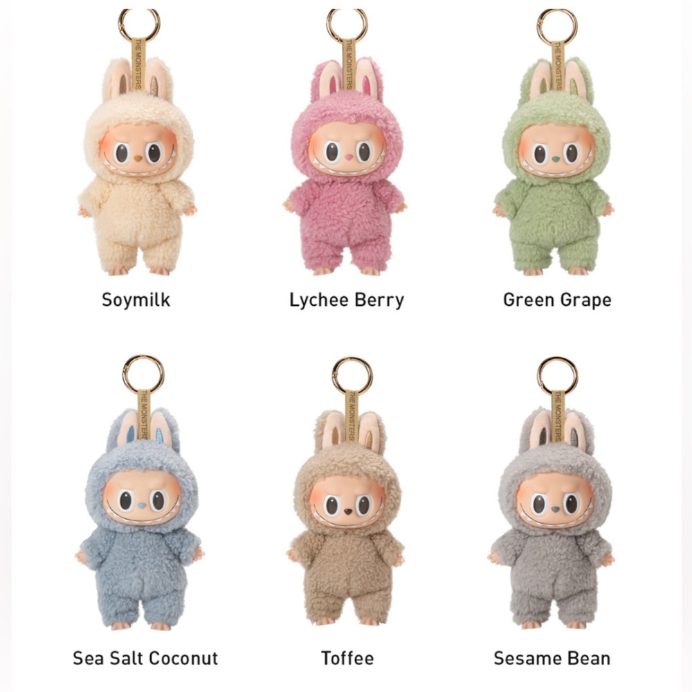NIB Labubu Exciting Macaron - Complete Set of 6 Vinyl Plush Pendant POP MART